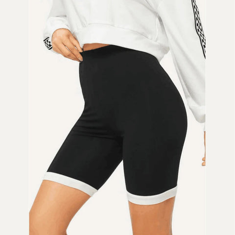 color block biker shorts