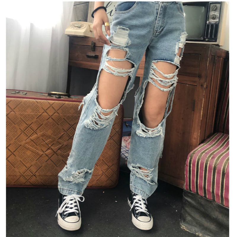 super distressed mom jeans