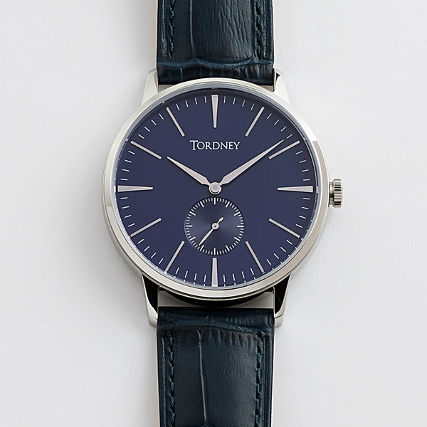 Mono Collection, Navy/Black. Minimalist watches with small seconds subdial,  sapphire crystal and Italian leather strap - Tordney Timepiece – Tordney®