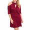 Burgundy Red Open Shoulder Envelope Chest Form Fitting Halter Mini Dress