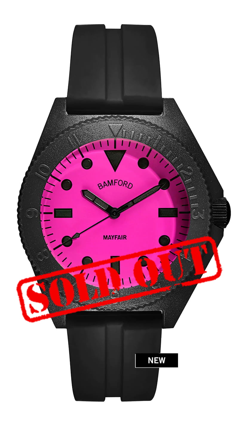 Mayfair Sport Limited Edition - Neon Pink On Black Rubber Strap