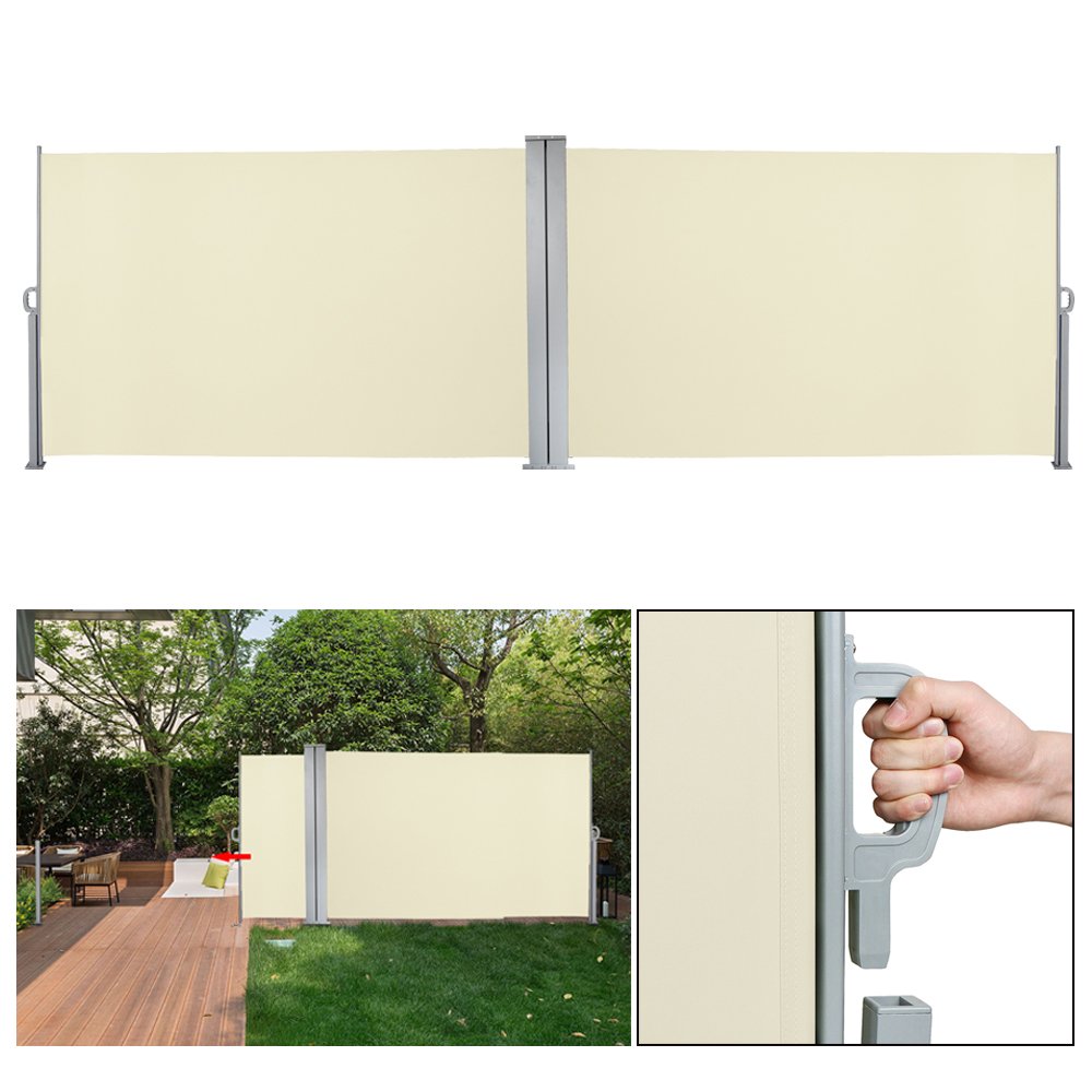 Hengda 160 X 300 Cm Seitenmarkise Beige Tuv Reissfestigkeit Seitlicher Sichtschutz Sichtschutz Fur Balkon Ausziehbare Markise Terrasse Markisen Gartenmobel Zubehor