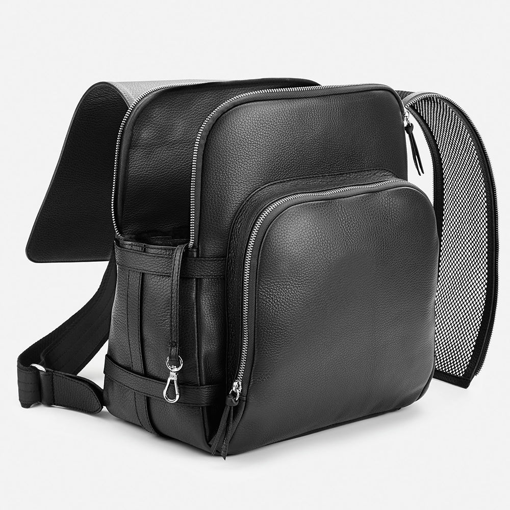 Sustainable Leather Pet Travel Backpack – Modern Pets