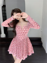 Load image into Gallery viewer, French Style Pink Velvet Dress