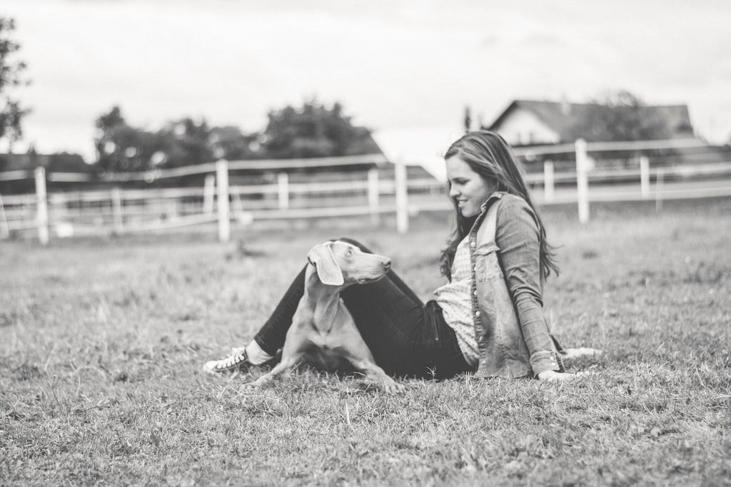 Frauchen mit Weimaraner