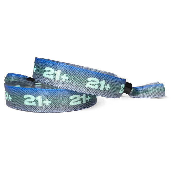 Full Color Cloth Wristbands | Over 21 | Backstage Supplies