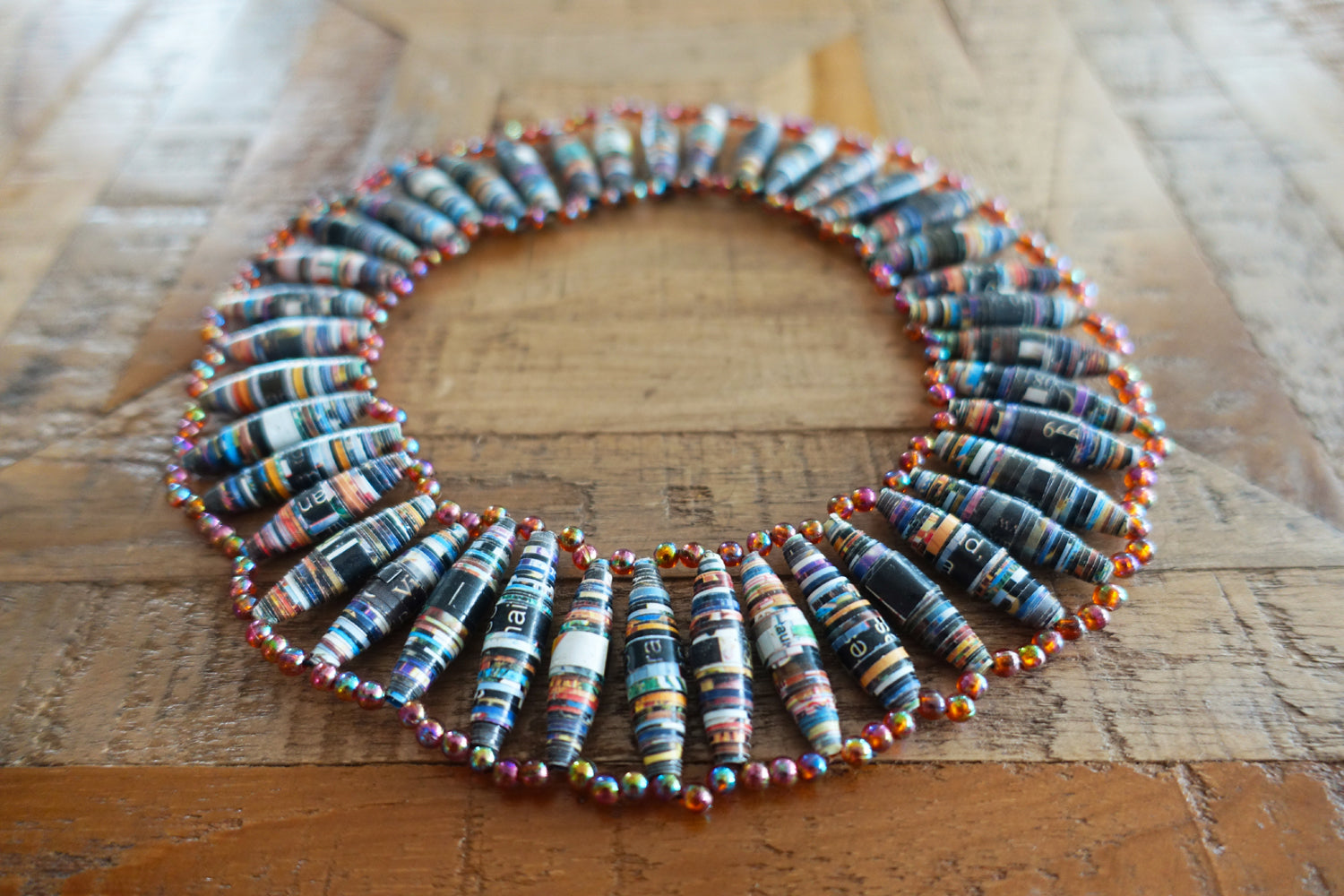Recycled Paper Bead Necklace - Bay & Harbour