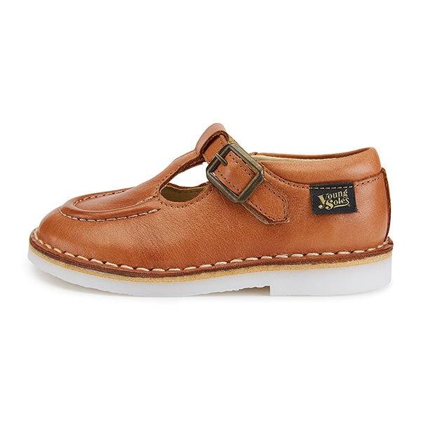 Parker Velcro T-bar Shoe Clay Leather - Soles London