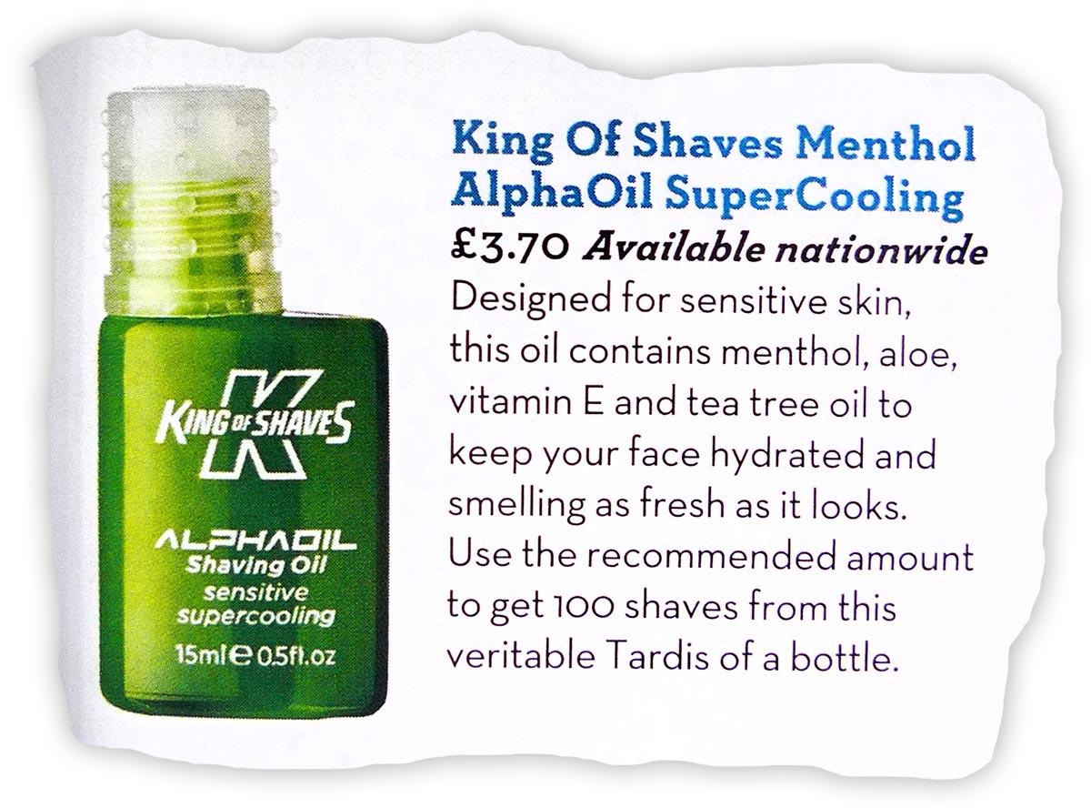 What Men’s Fitness said about King of Shaves Supercooling Shave Oil