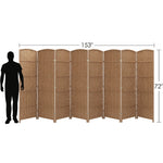 6 Ft. Tall Extra Wide-Diamond Weave Fiber Room Divider, Screen Panel Room Divider/Screen,Room Dividers and Folding Privacy Screens,4 Panel, 6 Panel and 8 Panel, Multi Colors Available