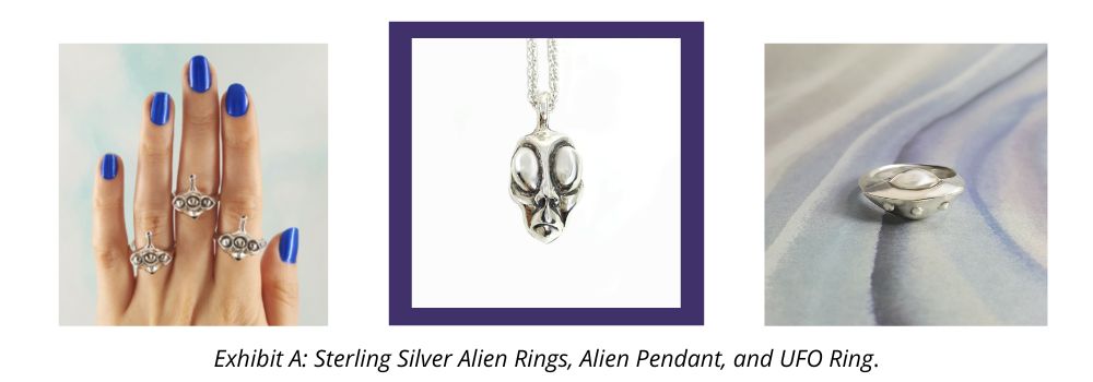 sterling silver alien jewelry by xanne fran