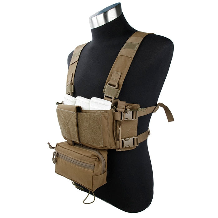 TMC Cordura Coyote Brown Micro Chest Rig Low Profile Mini Tactical ...