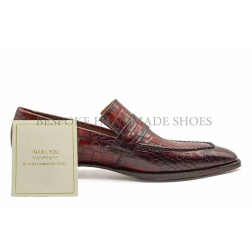 burgundy crocodile shoes