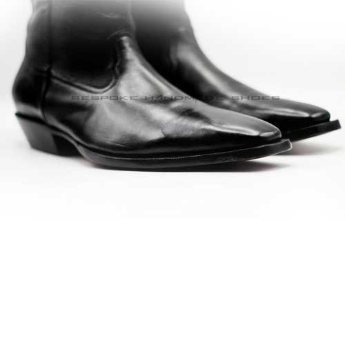 Handmade Men's Boots Black Leather Hand 