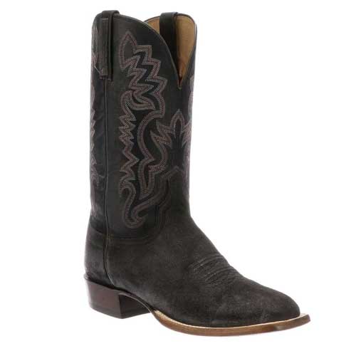 black suede cowboy boots mens