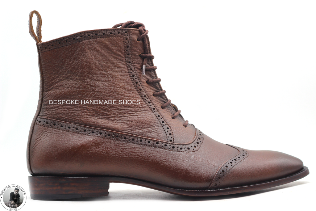 Handmade Men's Genuine Brown Leather 