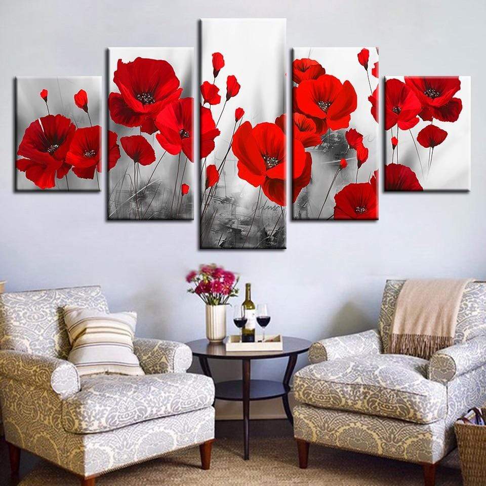 Romantic Red Poppies Flowers Canvas Wall Art Find A Canvas
