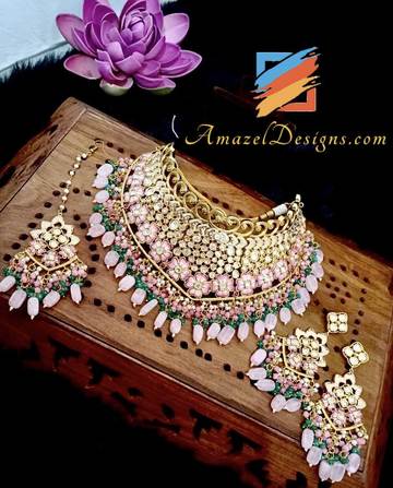 KUNDAN MEENAKARI PEARL SET