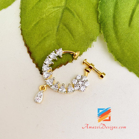 Buy Antique Reverse Ad Stone Nose Ring Bracelet With Mehndi Plating 216530  | Kanhai Jewels