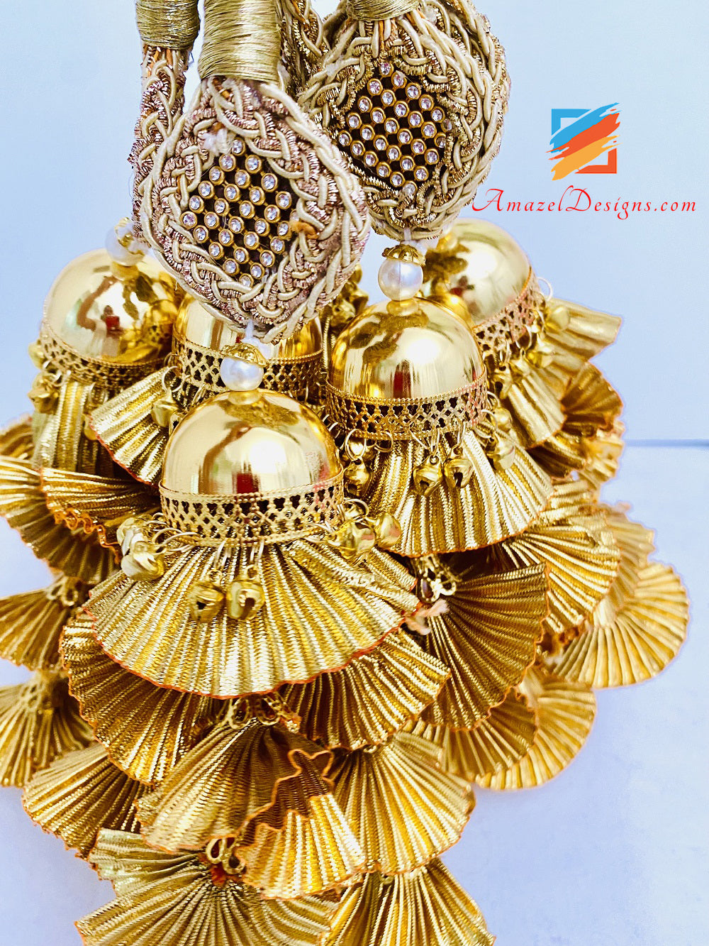 Golden Pakhi Ghungroo Crystal Paranda
