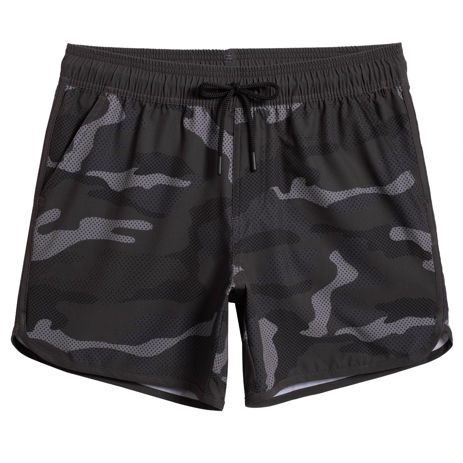 5.5 Inch Inseam Stretch Camo Printed Athletic Gym Shorts