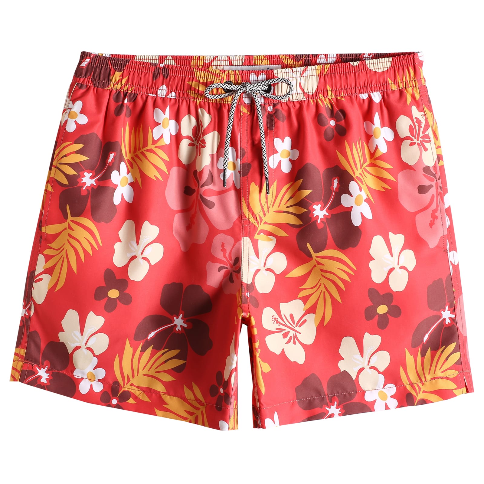 5.5 Inch Inseam Red Sakura Swim Trunks