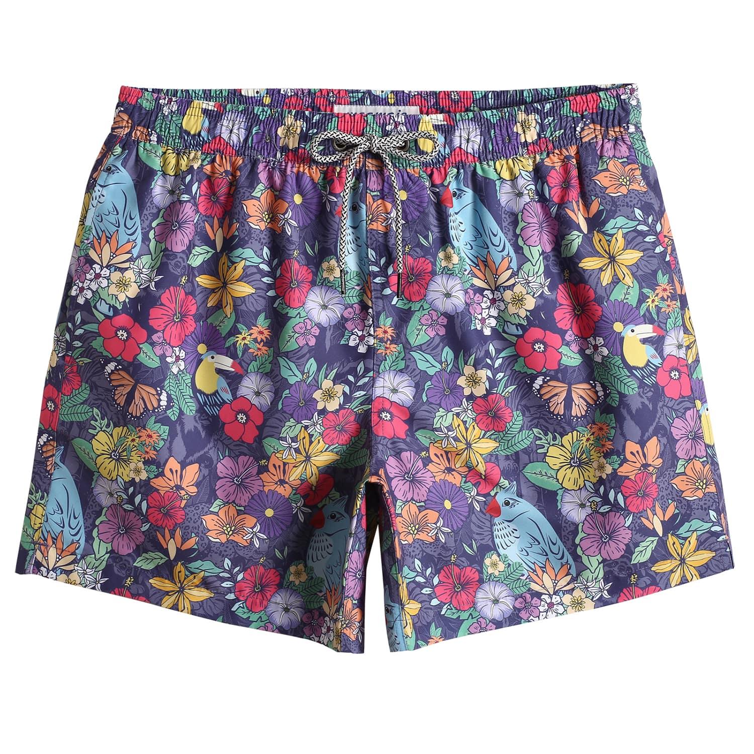 5.5 Inch Inseam Bouquets of Flowers Swim Trunks