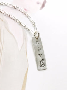 Handmade stamped new mother necklace