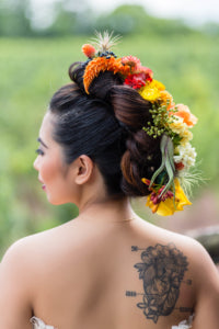 offbeat bride floral flower hair