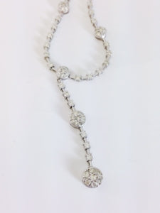 Diamond cluster Y necklace