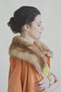 Vintage suede and fur coat 