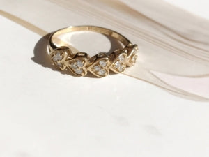 Vintage 14k gold .25 carat diamond heart ring