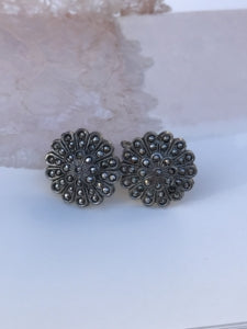 Antique marcasite circle earrings