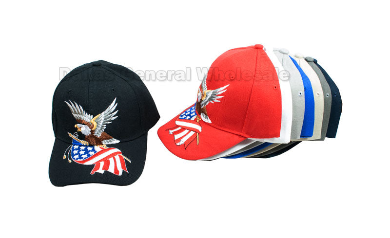American Flag w/ Eagle Baseball Caps