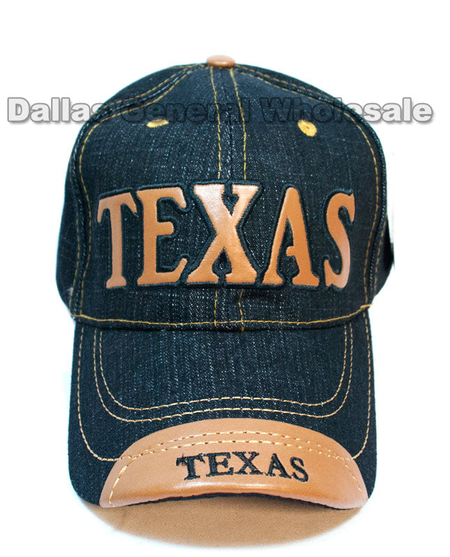 Adults Casual Texas Denim Caps Wholesale