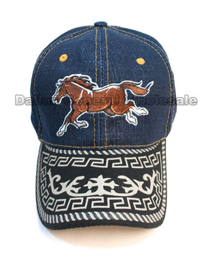 "Running Horse" Denim Casual Caps Wholesale