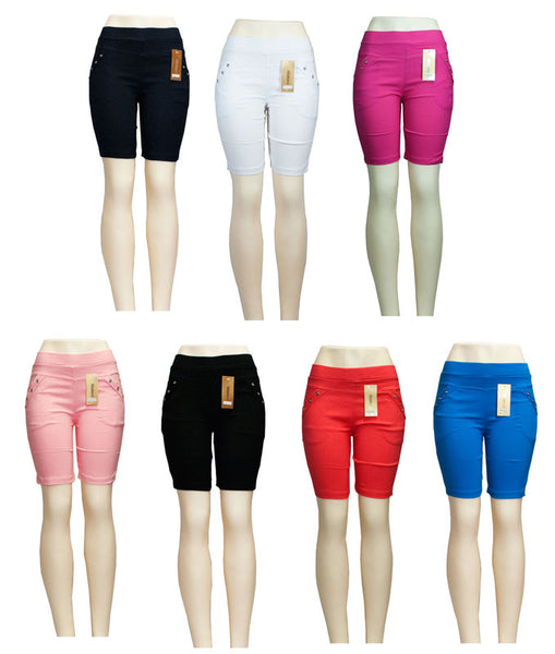 Ladies Fashion Pull On Bermudas Capris Pants - Dallas General Wholesale