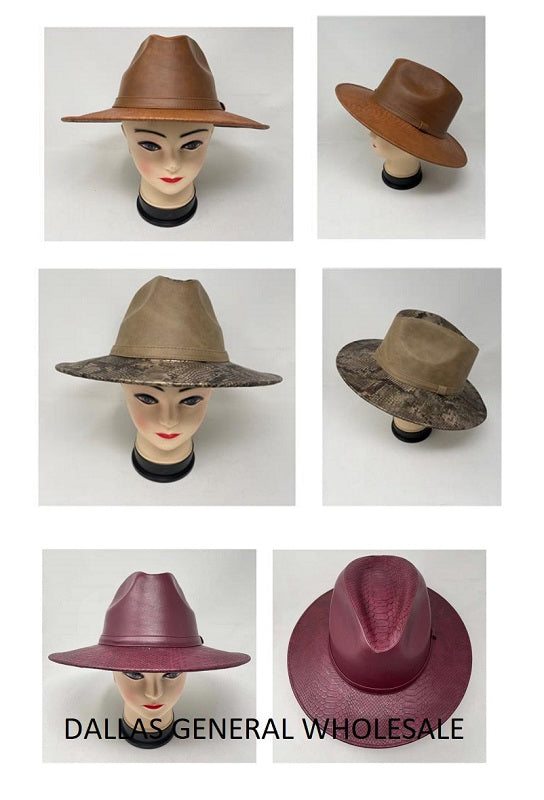 Adults Leather Fedora Hats Wholesale