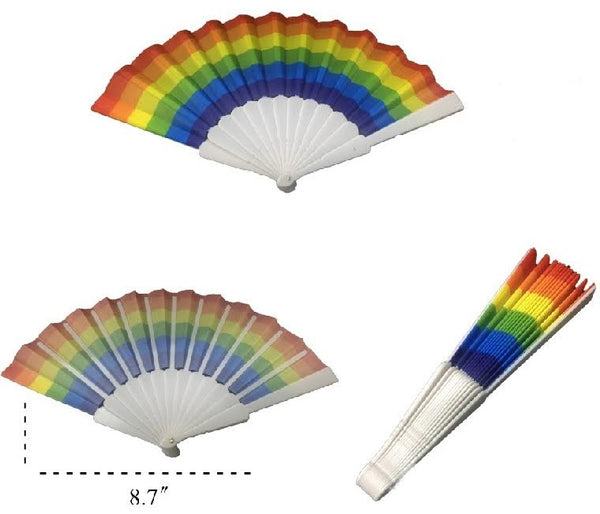 rainbow hand fan