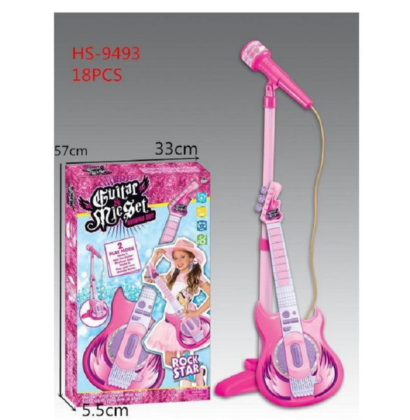 toy electric guitar and microphone