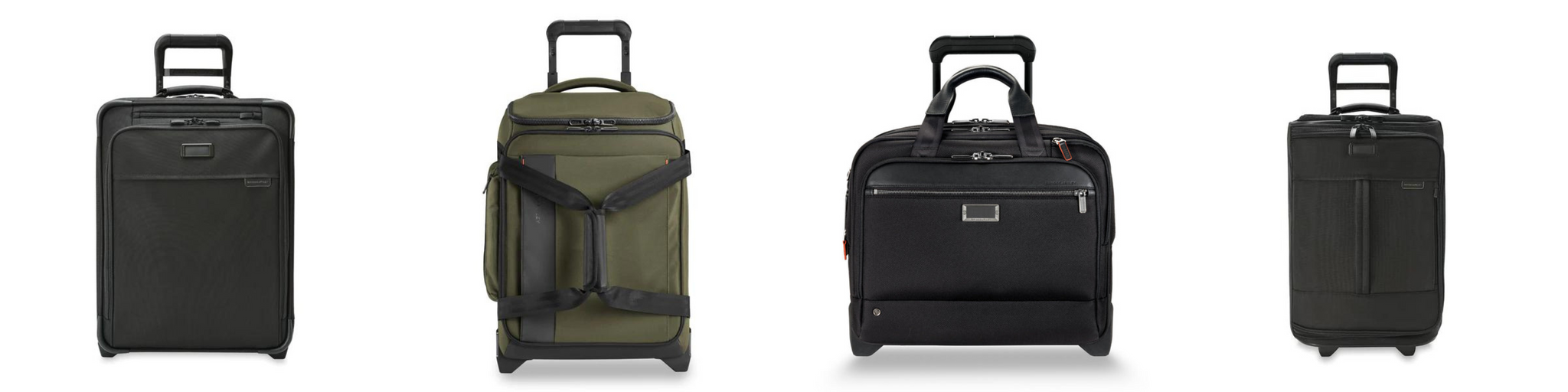 multiple pieces of upright two-wheel luggage