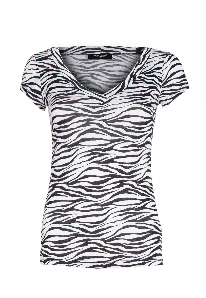 Earn Your Stripes V Neck Tee Wet Seal