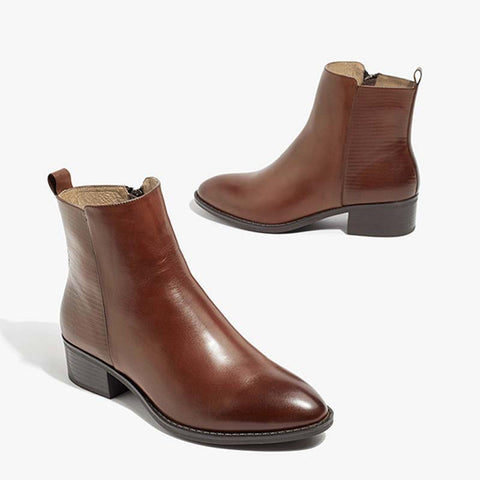 Autumn and winter new Chelsea leather women's boots with Martin boots
