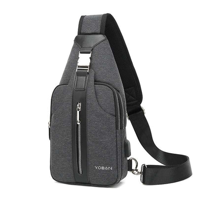 Chest bag male large capacity single-shoulder bag anti-theft multi-function small backpack retro wear - resistant sports cross-body bag