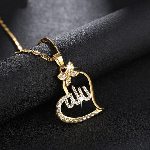 Heart Shape Allah Necklace Chain