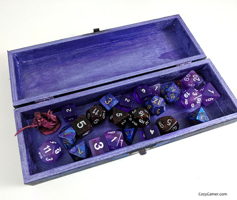 Blue and Black Dice Box for TTRPG Dice Set