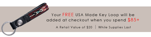 Get a free bracelet or USA made key loop worth $20 when you purchase $85 or more on tokyobayinc.com for a limited time.