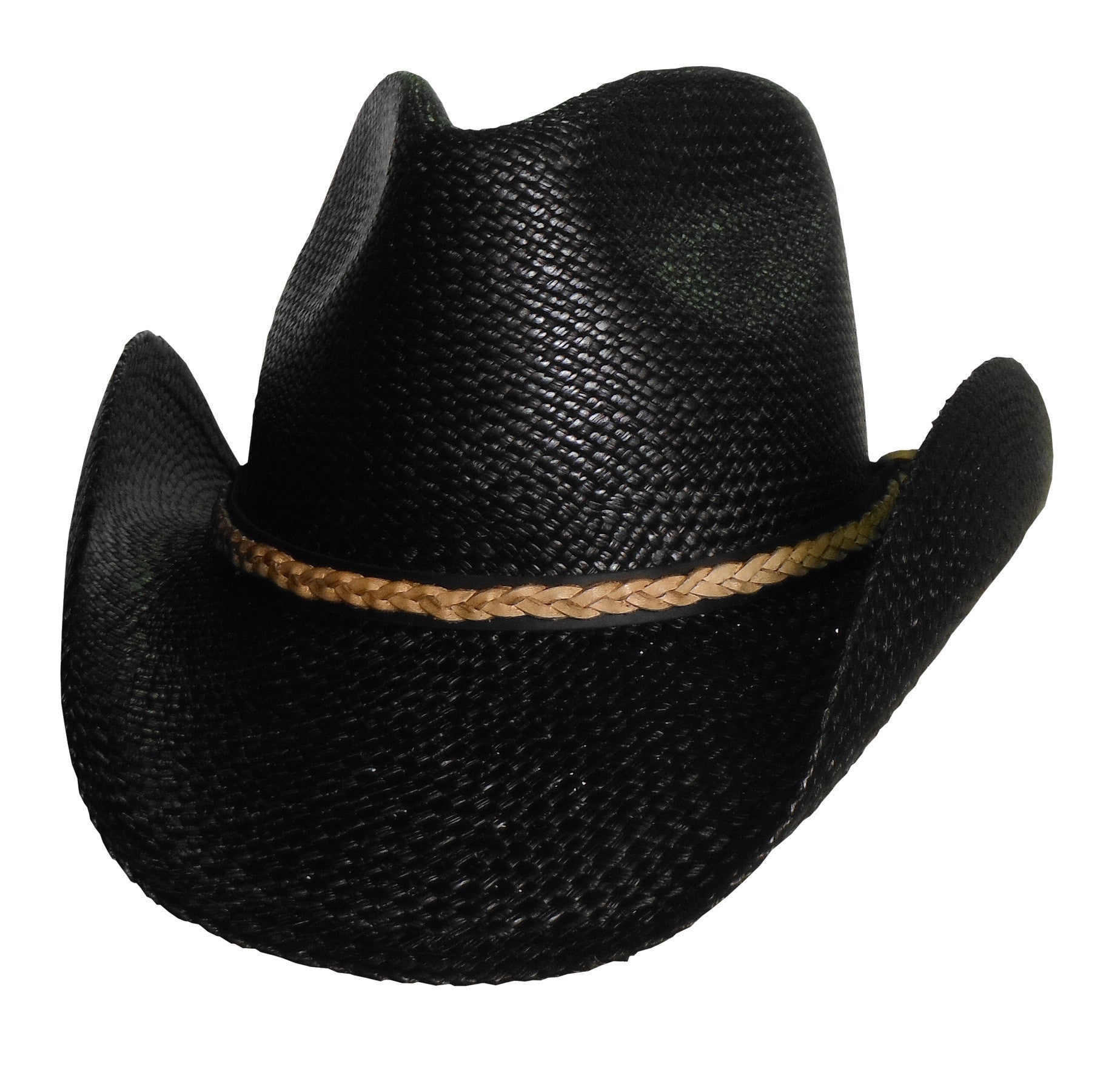 straw cowboy hat black