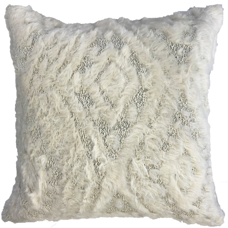 Rodeo Home Fendi Faux Fur Decorative Pillows | 23x23 | Ivory