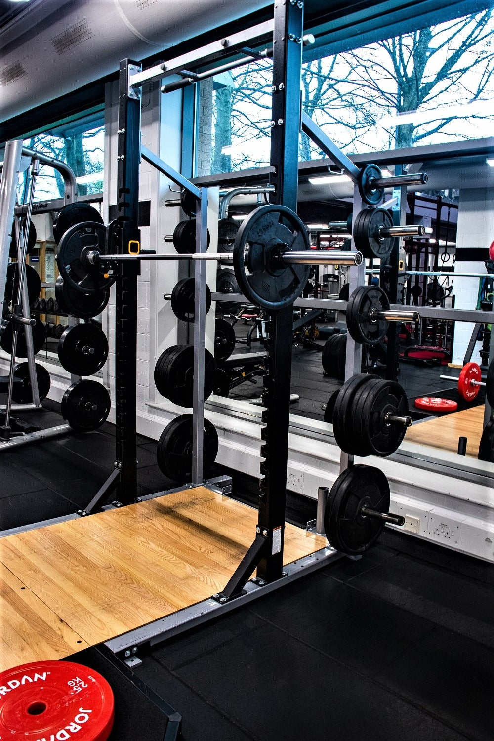 Download Determined Fitness Enthusiast Lifting Weights In A  State-of-the-art Gym.
